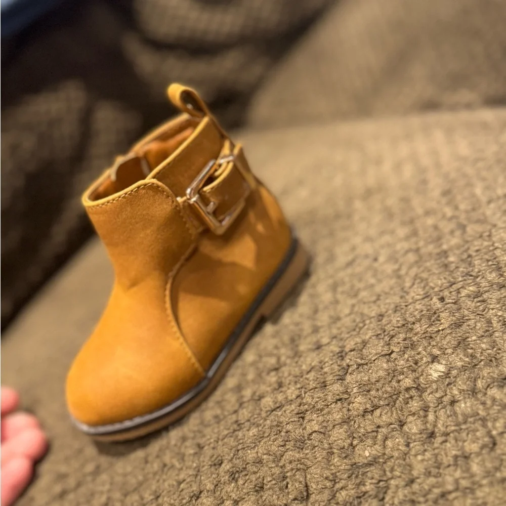 The Children's Place Tan Boots with Metallic Buckle